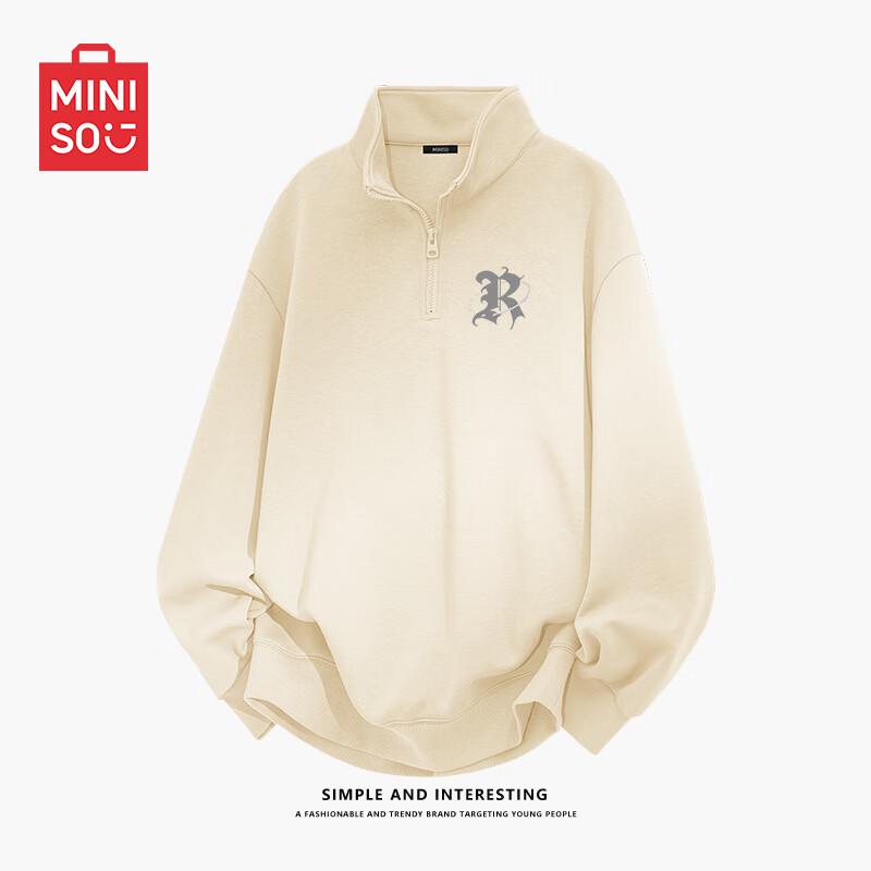 

MINISO Men s Half-Zip Stand-Up Collar Sweatshirt 3XL