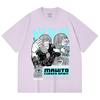 230 g/m² 100 % Baumwolle Jujutsu Kaisen V63 Mahito Print Unisex Schweres Baumwoll-T-Shirt
