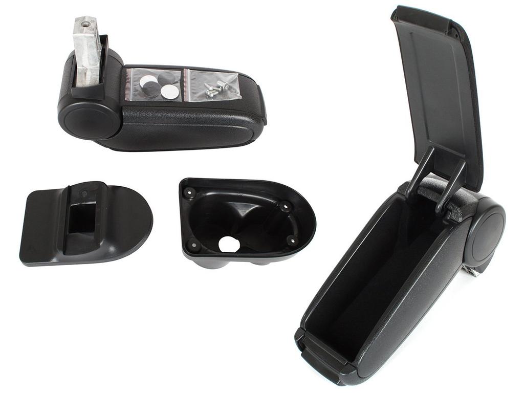 Opel Corsa E 2014- juego de reposabrazos TELA NEGRA + kit de instalación