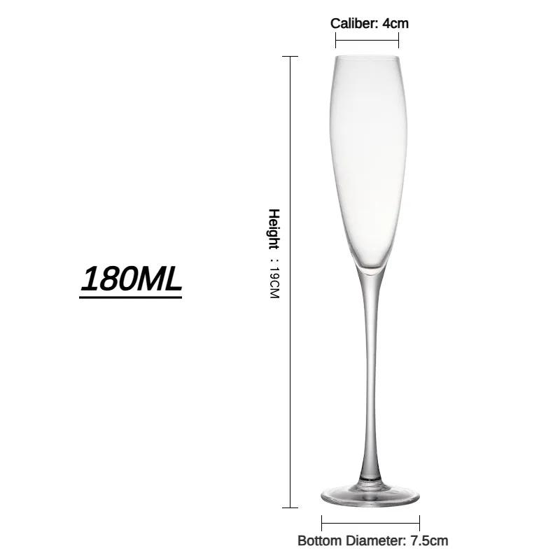 220 ML Crystal Champagne Flute Goblet Wine Glass Moet Glasses Cup for Bar Household Wedding Party Sparkling Wine Cocktail Glass