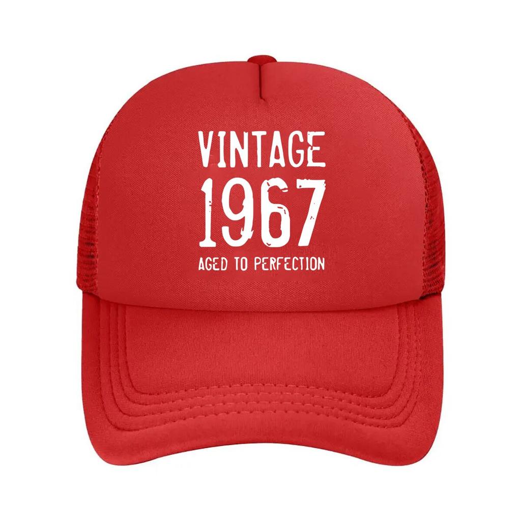 MAKEFGE Vintage  Distressed  Adjustable Unisex Hat with Retro Lettering Lightweight for Outdoo  Mesh Baseball Cap