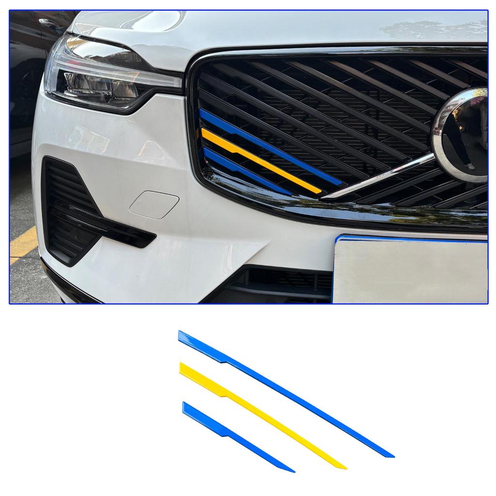 Volvo XC60, S90, XC90 Grille Decorative Strips - Fits 26 Models, Three-Color Front Grille Accessories.