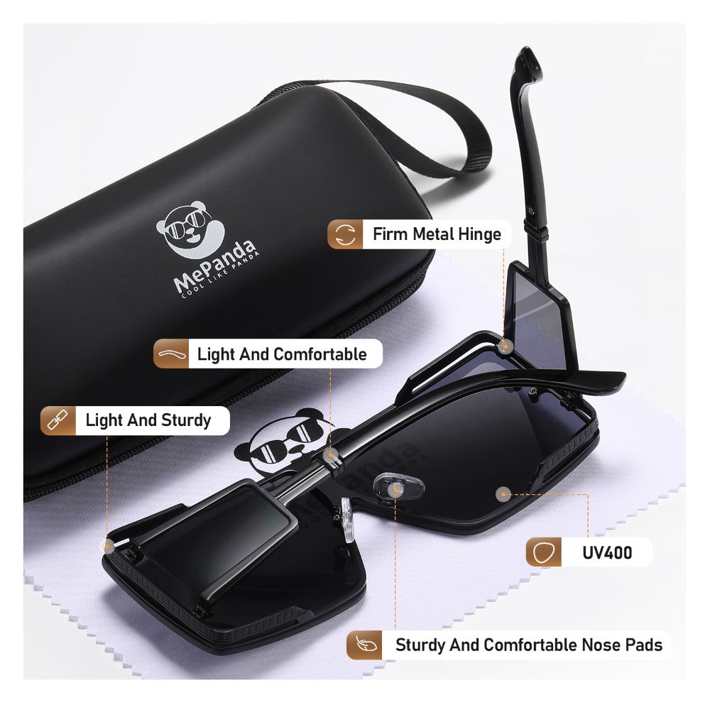 MePanda Unisex Large Square Frame Metal Outdoor Travel Fashion sunglasses,UV400