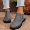 Dark Space Gray Women'S Ankle Boots, Suitable for 11 Festivals, Lace-Up Round Toe Casual Sneakers, Faux Cover Fabric with Lining and Insole