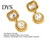 Retro Themed Outfit Accessories 1 Pair Faux Crystal Geometric Dangle Earrings for Women, Vintage Style Gold Plated Jewelry Stainless Steel Drop