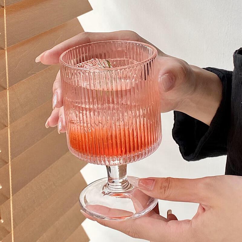 Paibei Striped Glass Beverage Cups (Set of 2)