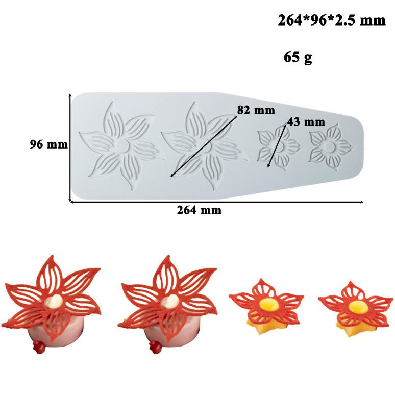 Texture Exquisite Leaf Silicone Cuisine Mold Flower Lace Pad Chocolate Candy Biscuit Baking Mould Apple Pear Ice Tray Cake Decor