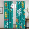 Kids Space Curtains Galaxy Rocket Astronaut Starry Art Printed for Boys Bedroom Playroom Nursery Decor