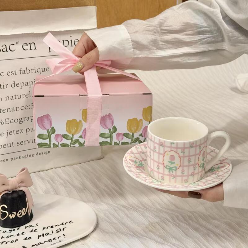 

OLOEY Ins Style Ceramic Coffee Mug & Saucer Gift Set