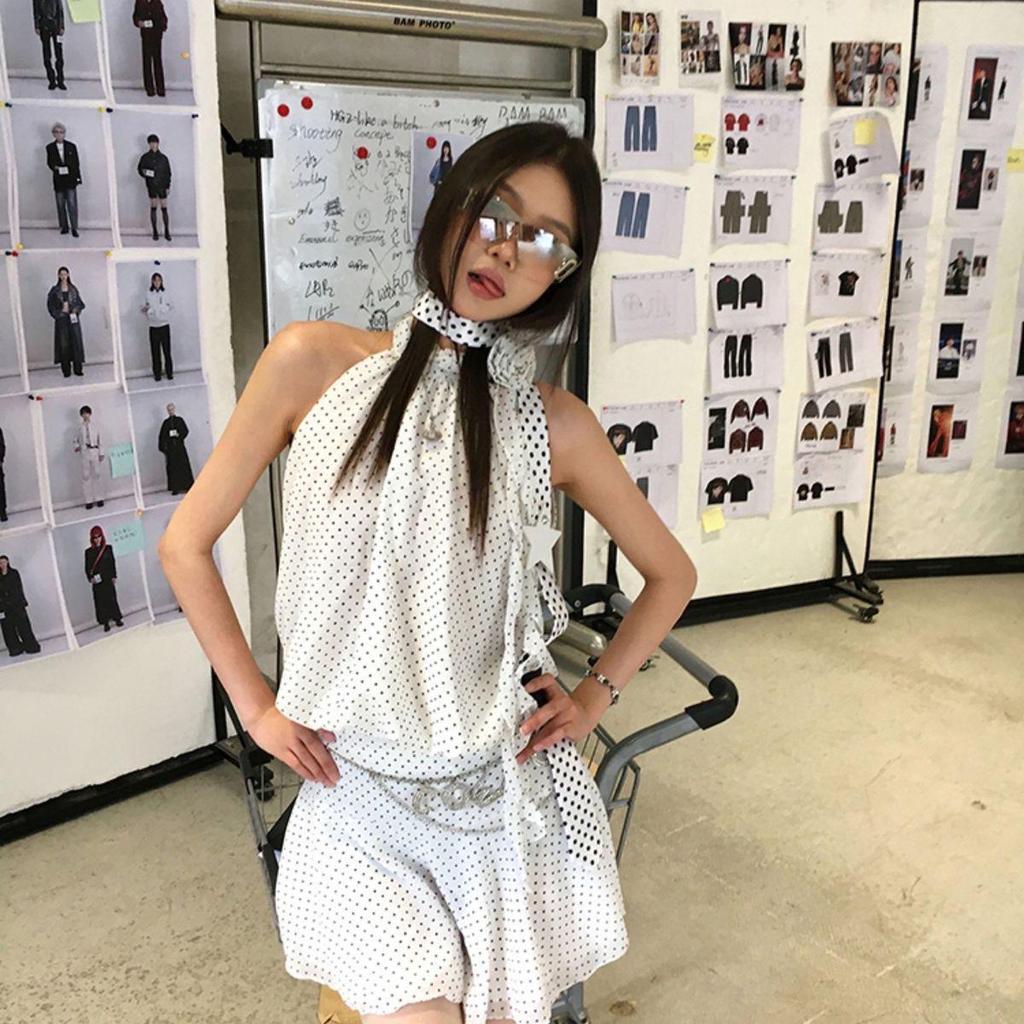 Elegant Retro Polka Dot Silk Lace Waist Cincher Scarf Belt for Women - Versatile Accessory for Jeans and Skirts