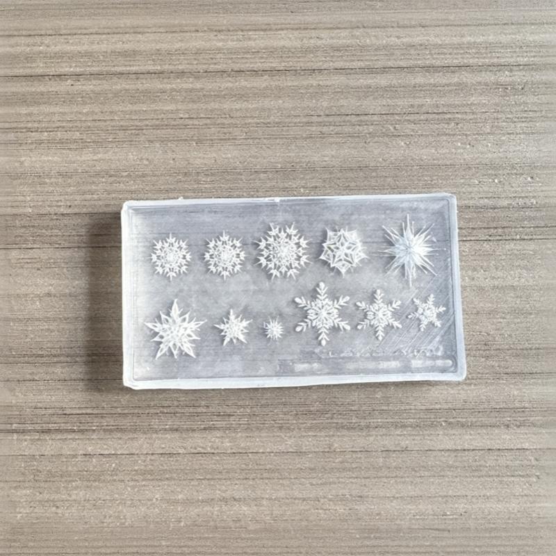 3D Christmas Snowflakes Design Silicone Nail Art Carving Mold Diy Nail Decoration Making Tools