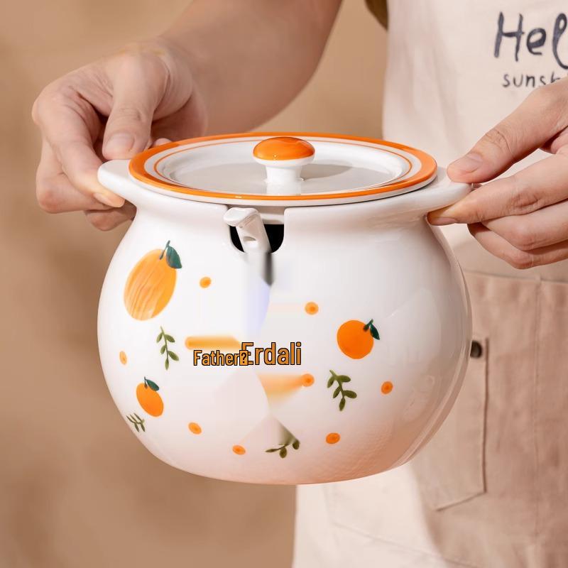 Ceramic Chili Oil Can with Spoon - High Temp Resistant, Creative Design for Luck & Prosperity in the Kitchen