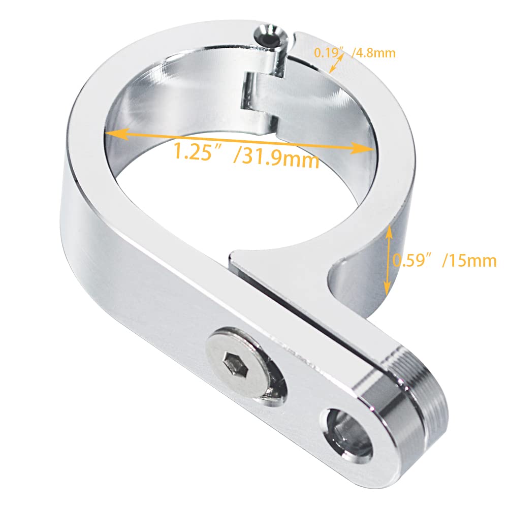 WOWTK 1.25" Handlebar Mount Clamp, 32mm Highway Bar Handlebar Clock