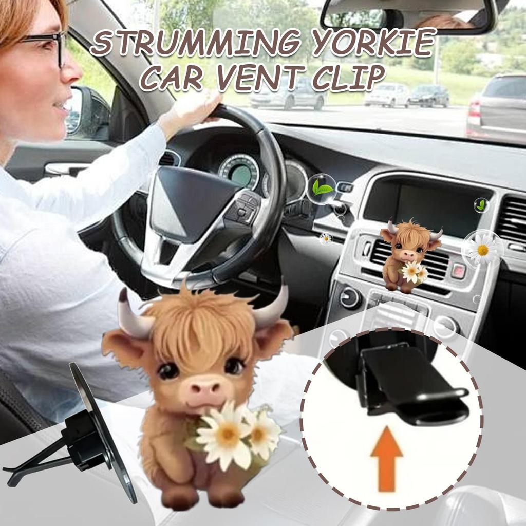 Vent Air Fresheners For Vehicles Car Perfume Air Freshener Vent Clip 2D Acrylic Cute Highland Cow Shape Perfume Aromatherapy