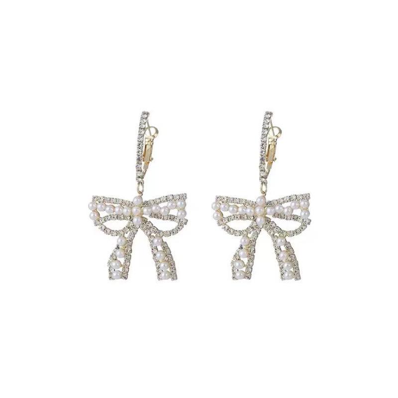 Korean Style Pearl Bow Tassel Earrings: Luxurious, Versatile Fashion Accessories for Women