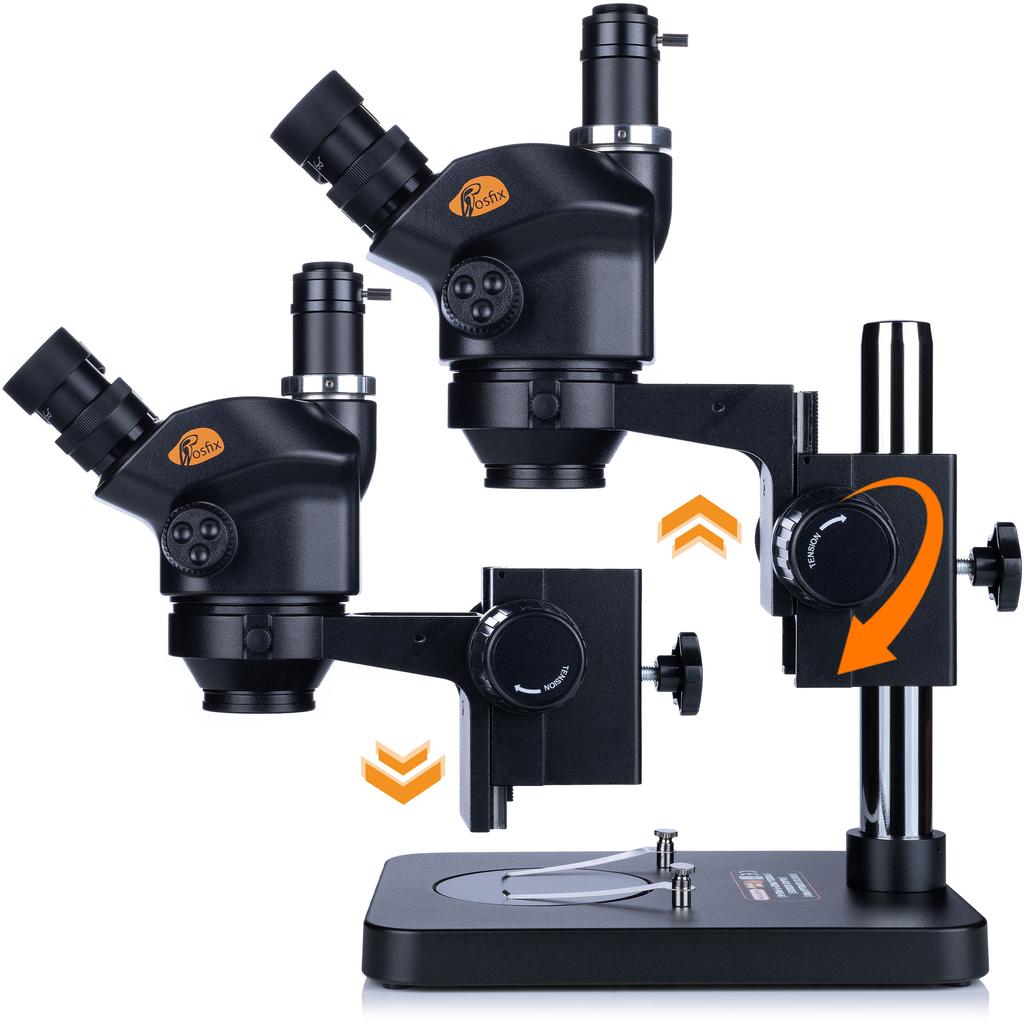 Rosfix Capella Pro MSCP-T-PS1-B – Mikroskop Trinokularowy Stereoskopowy 7-45x | Zoom 0,7-5x | Optyka Greenough | Głowica 360° | C-Mount 25 Mm