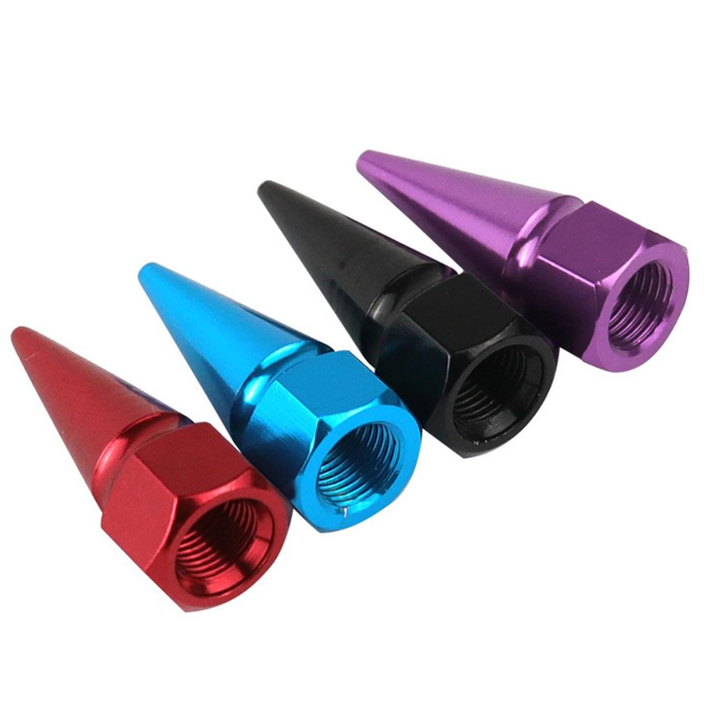 Bouchons de valves de pneu en forme de pic Fabriqués en alliage d'aluminium Convient pour les motos Vélos Longs Trajets Entretien du véhicule