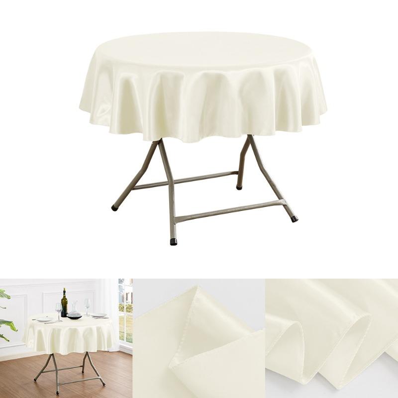 150/180/200cm Round Satin Tablecloth Bright Silk Tablecloth For Baby Shower Wedding Birthday Party Banquet Christmas Table Decor