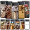 Animal Camel Hard PC Phone Case For Samsung Galaxy Z Flip 7 6 5 4 Black Cover For Galaxy Z Flip 3 Foldable Shell Fundas Capa Bag