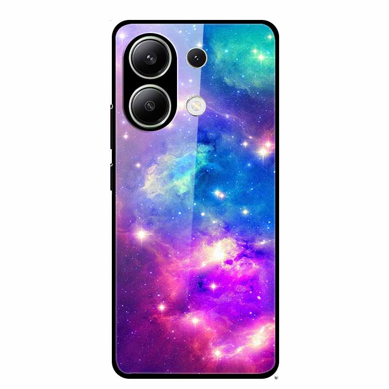 Glass Back Cover For Xiaomi Redmi Note 13 Case Note13 Pro Coque Hard Tempered Glass Case For Redmi Note 13 Pro Case Soft Bumper