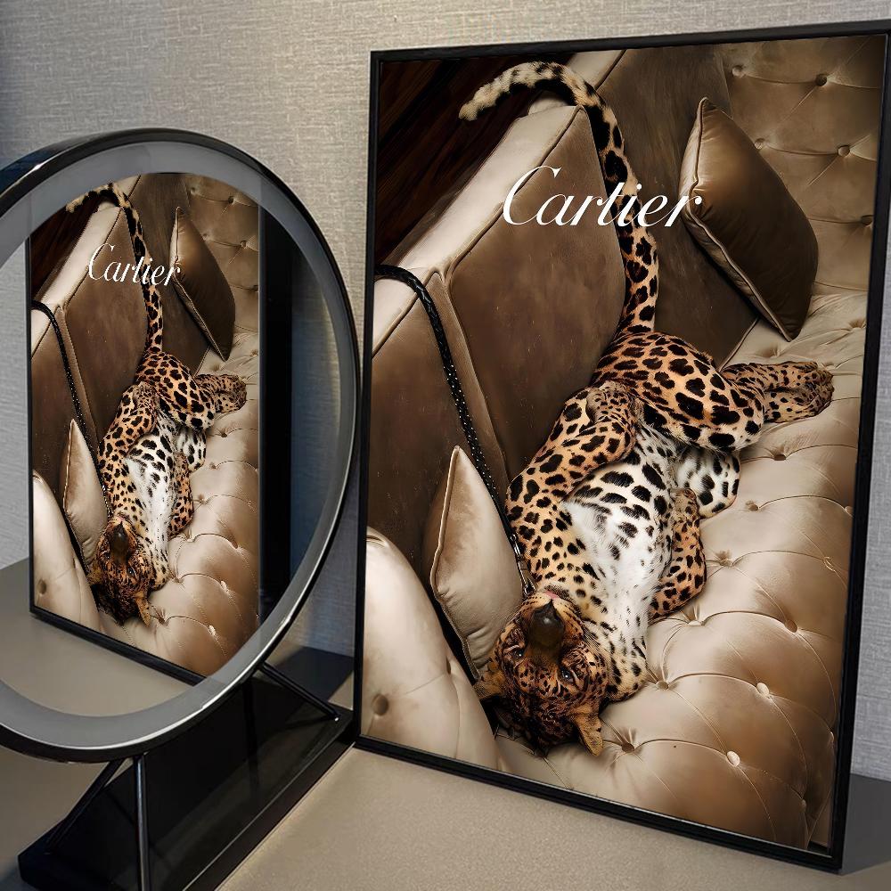 

Черный Белый Мода Леопард Холст Живопись Роскошные Винтажные Постеры Липкая Белая Бумага Наклейка DIY Комната Бар Кафе Комната Настенный Декор 21cm×30cm NoFrame