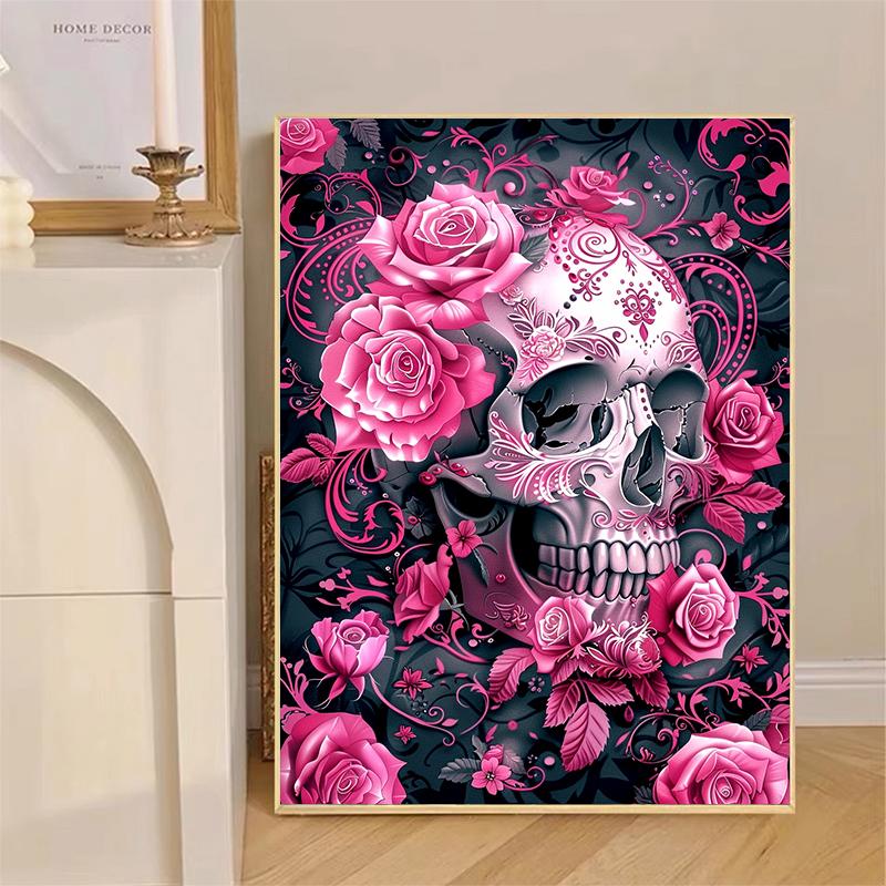 5d DIY Diamant Malerei Kreuzstich Schädel Rose Diamant Stickerei Mosaik voller Runde Bohrer Home Decor