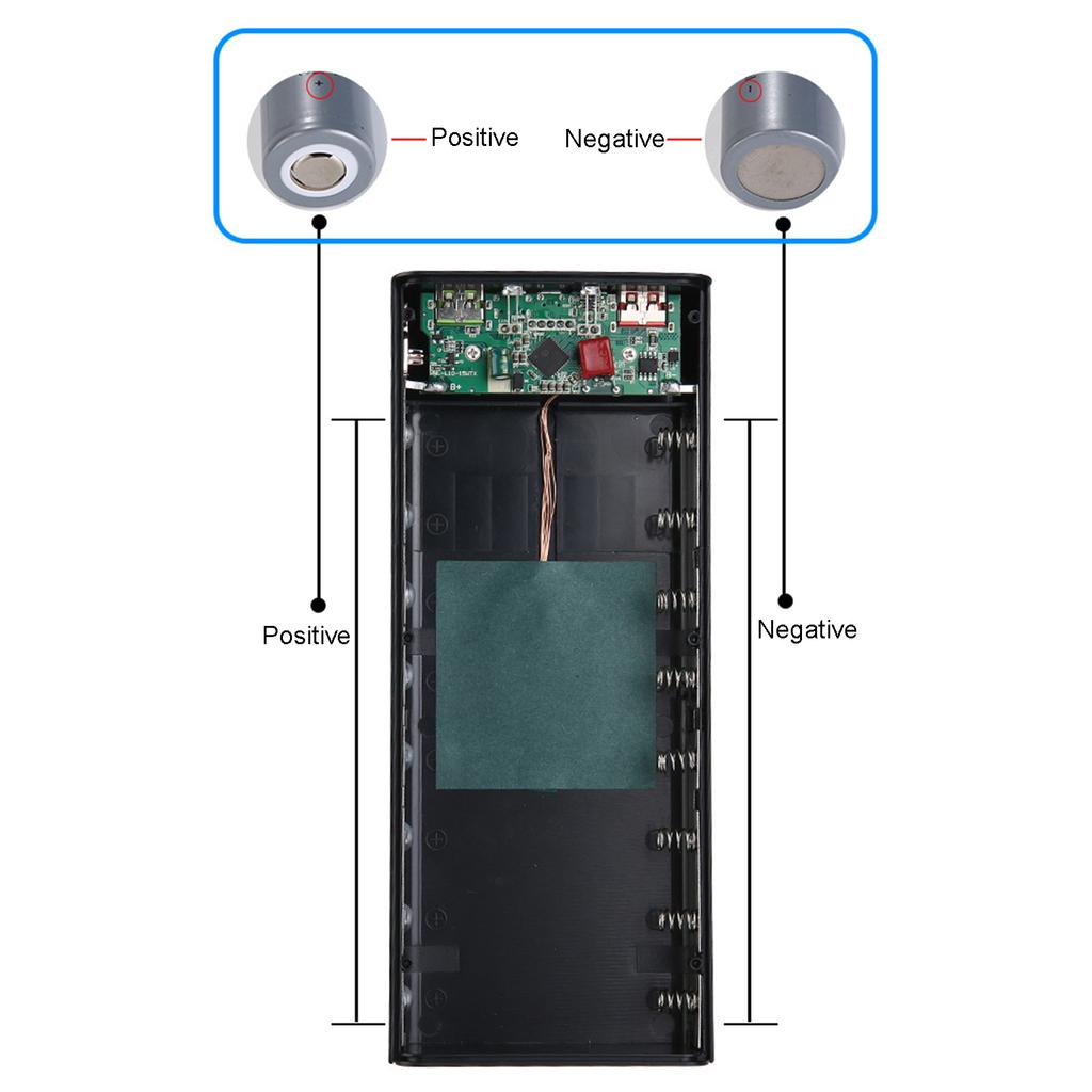 Detachable 5W 10W 22.5W QC3.0 LCD 8x21700 Battery for Case Power Bank for Shell