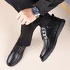 Leather shoes men's 2025 casual low-top foot-fitting soft-soled men's shoes one-pedal lightweight middle-aged shoes 2025