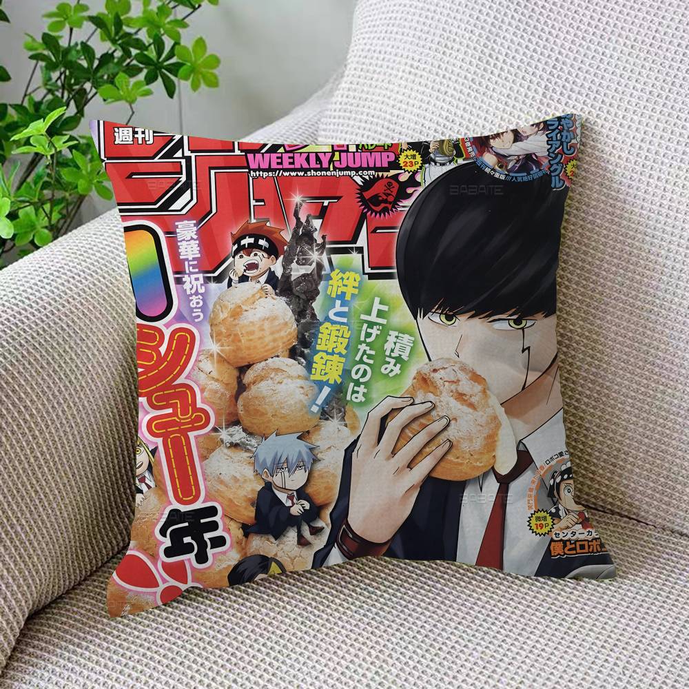 Hot Anime M-Mashle Cartoon Cushion Cover Polyester Sofa Cushions Decorative Throw Pillows Home Decoration Pillowcover