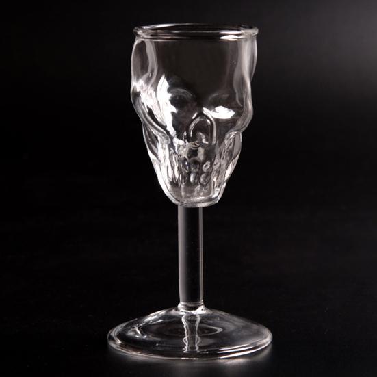 Totenkopf Schnapsgläser, Kreativer Gotischer Wodka Whiskey Tumbler Kelch, Borosilikatglas Spirituosenbecher für Bar Zuhause, Halloween Party Geschenk