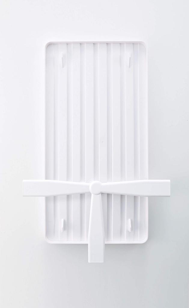 Yamazaki Tower Ausziehbarer Abtropfständer B x 23cm T x 10cm Flexibles Aufbewahrungsgestell für Werkzeug Einfaches Produkt 4364 Über-Spüle Korb, Klein, Weiß, ca. 42,5 cm H,