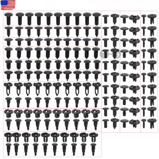 240pcs Car Body Plastic Trim Retainer Fastener Clips Push Pin Fender Bumper Tool