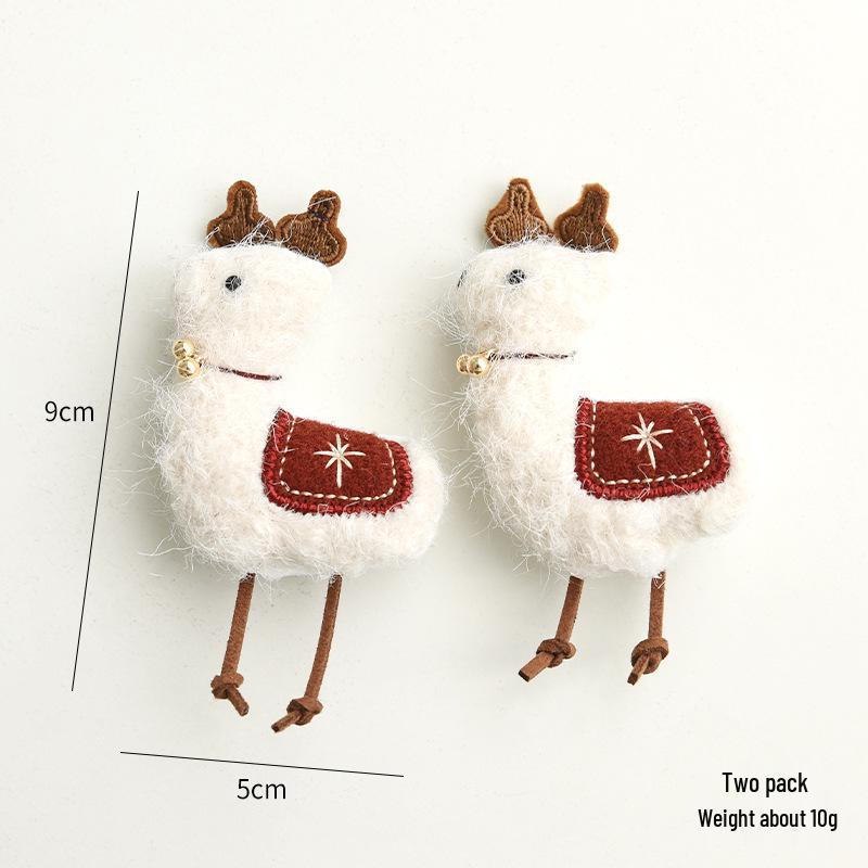 Christmas Wool Felt Ornaments: Star, Snowman, Elk & Cane