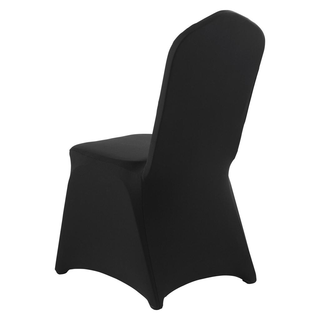 100 Pcs Black Chair Covers, Polyester Spandex Chair Cover, Stretch Slipcovers for Wedding Party Dining Banquet Flat-Front Chair Covers, Fits Chair