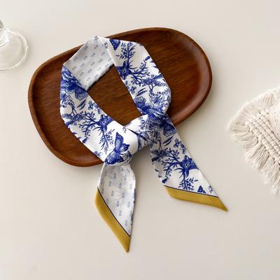 Damen Seidenschal Mode Haarschal Halstuch Haargummis Stirnband Haarschmuck Weibliches Bandana Taschenschals