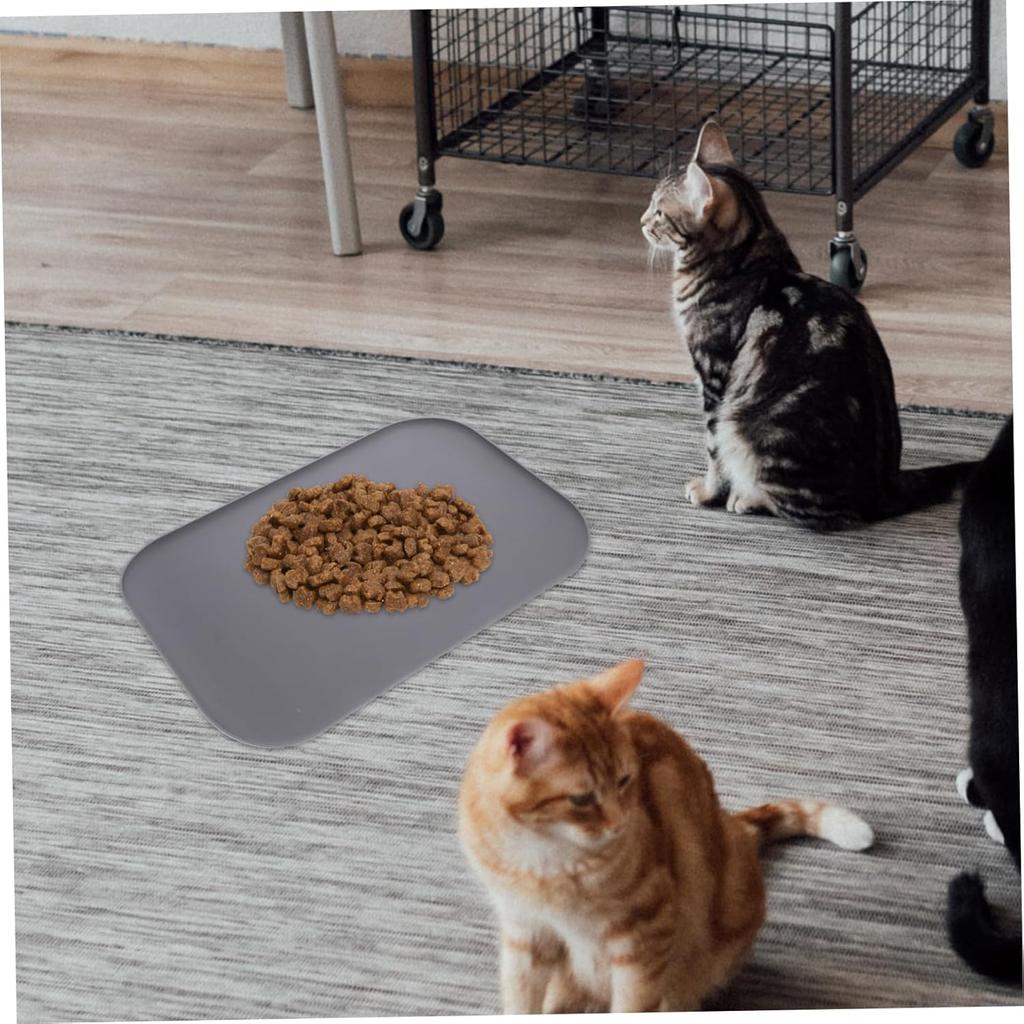 Puppy Feeding Dish Mat Silicone Pet Bowl Mat Raised Edges for Food and Water Small Keeps Floors Clean and Neat