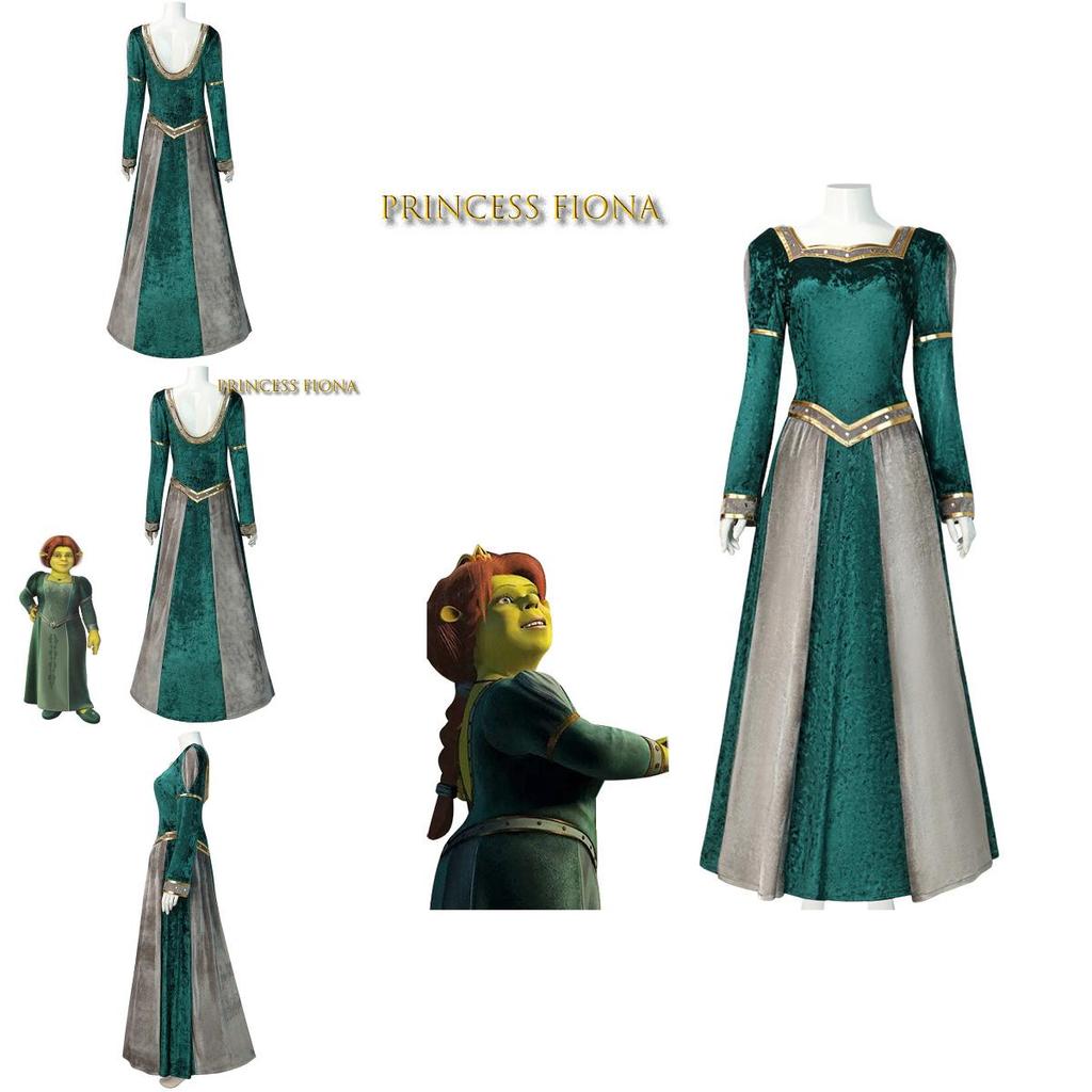 Shrek Princess Fiona Cosplay Costume For Adults Monster Themed Dress-up For Comic Con And Parties Characters)