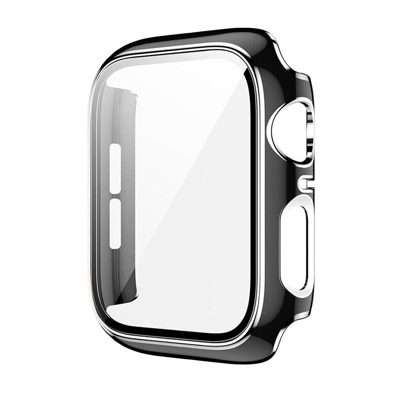 

Стекло + чехол для Apple Watch, чехол 45 мм, 41 мм, 44 мм, 40 мм, двухцветный защитный экран, бампер iWatch Series 8, 7, 6 SE, 5, 4, 3, 42 мм, 38 мм 44mm