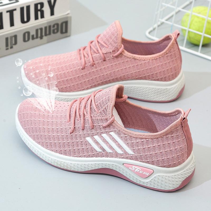 New women's shoes spring and autumn versatile breathable flying weaving women's comfortable casual shoes women's sports shoes running casual