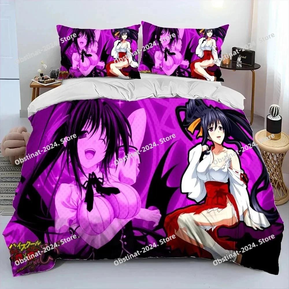 Sexy Girl High School DxD Anime Bedding Set Duvet Cover Full Queen King Size Pillowcase Bed Print Aldult Kid Bedroom Single Twin