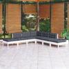 Day and Night - Day and Night Garden Furniture 7 Pieces with White Pine Wood Cushions