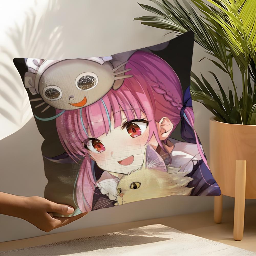 HHololive MMinato Aqua Pillow Case Home Living Room Decoration Linen Pillow Cases Cushion Cover