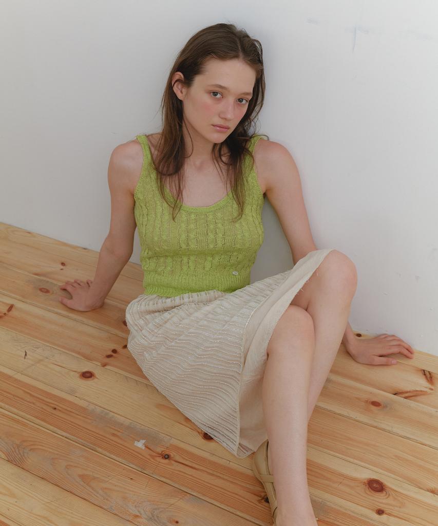 IULAI Twist Sleeveless Knit Olive Green