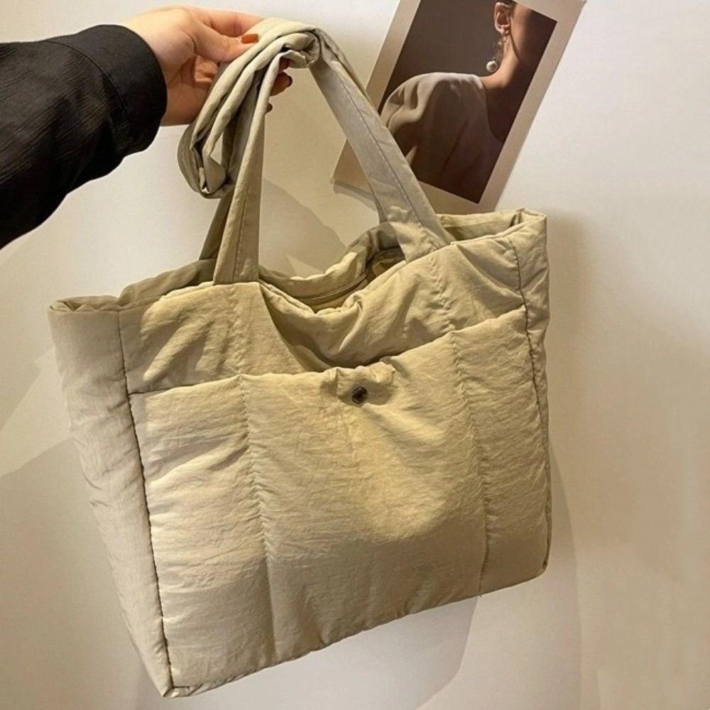 Fashion Lady Laptop Handbags Large Capacity Women Cloud Tote Bag Puffer Shoulder Bag  for Winter