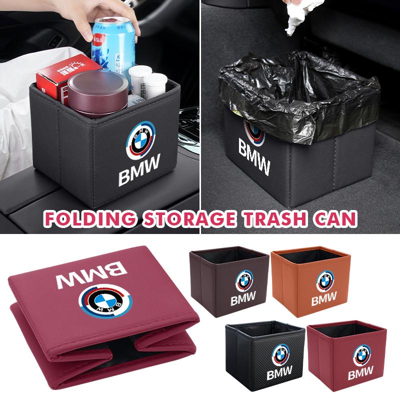 Auto-Mülleimer Leder Faltbar Innenraum Aufbewahrungstasche Zubehör für BMW G01 G02 F15 F16 G05 G06 G07 F07 G30 F40 F44 F34 F30