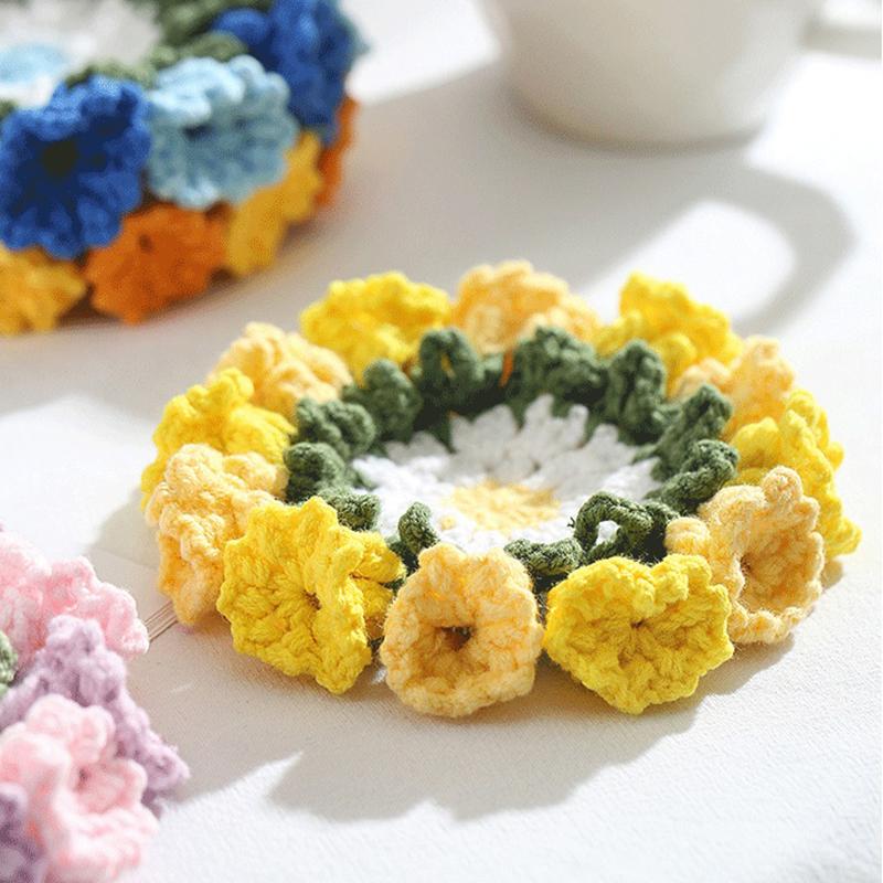 Crochet Coaster Lily Of The Valley Flower Coaster Crochet Flower Placemat Bouquet Cup Pad Coffee Mug Cup Mat Mother'S Day Gift