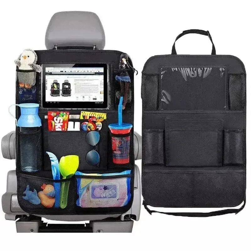 Car Seat Organizer Multifunctional Oxford Fabric Back Multi Pocket Storage Bag with Tablet Holder Protector for Kids Car Seat