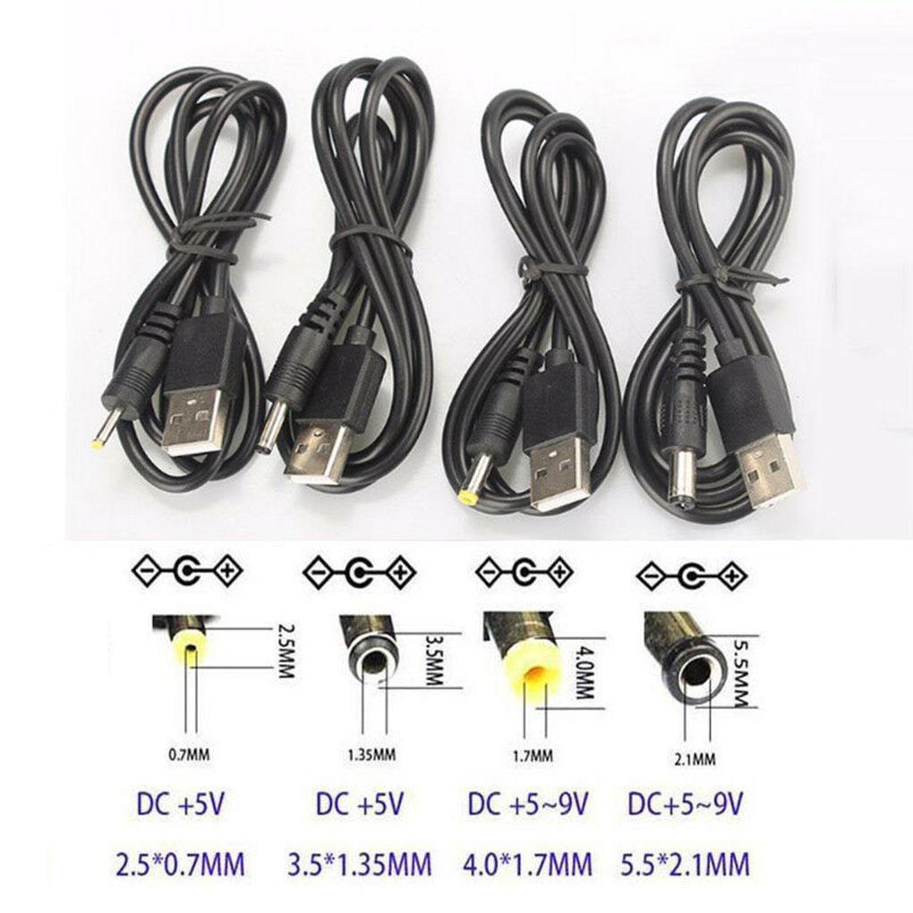 USB To DC Adapter Cable USB Charging Cable Converter Cord with 2 Male Connectors