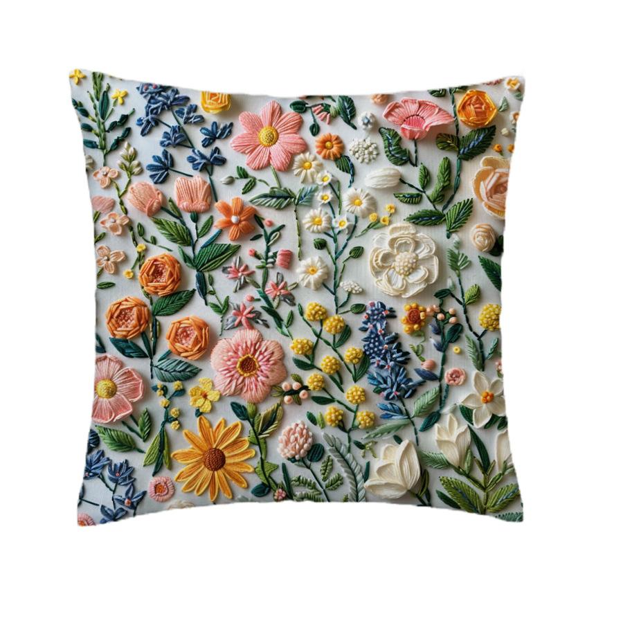 1pcs 45cm 3D Soft Cushion Pillow Cover Elegant Plant Floral Pillowcase for Home Living Room Bedroom Decoration Cushion Cover