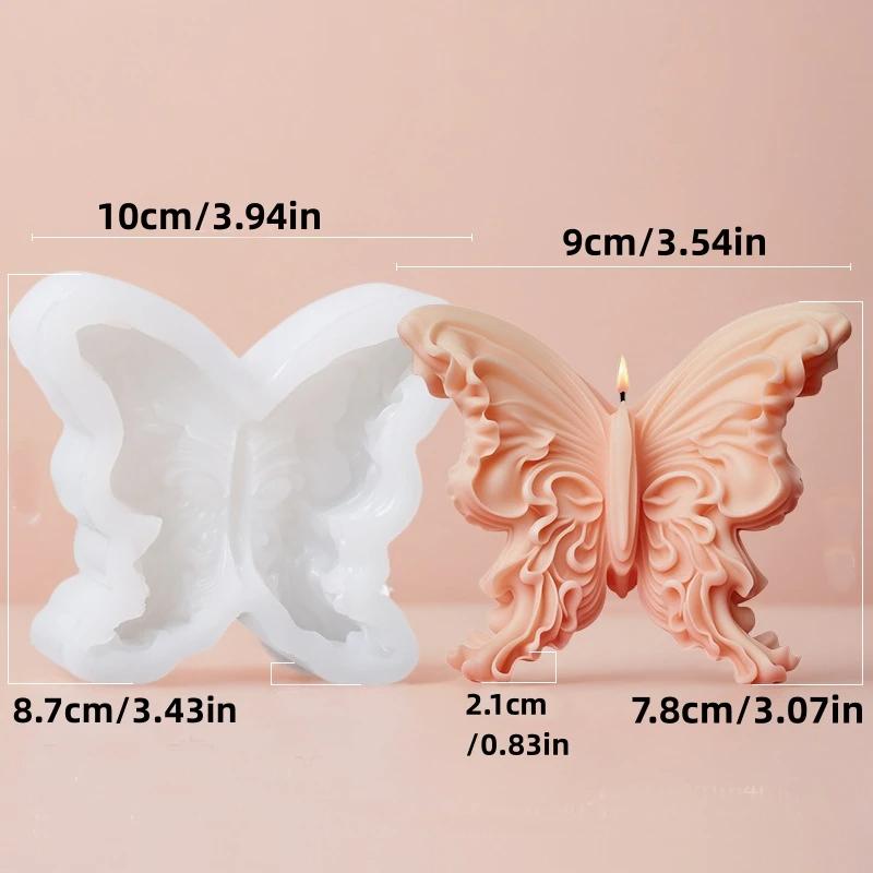 10-16cm Large Butterfly carving pattern cylindrical candle silicone mold butterfly shape candle mold butterfly ball resein mold